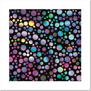 Iridescent Rainbow Circles Pattern Posters and Art